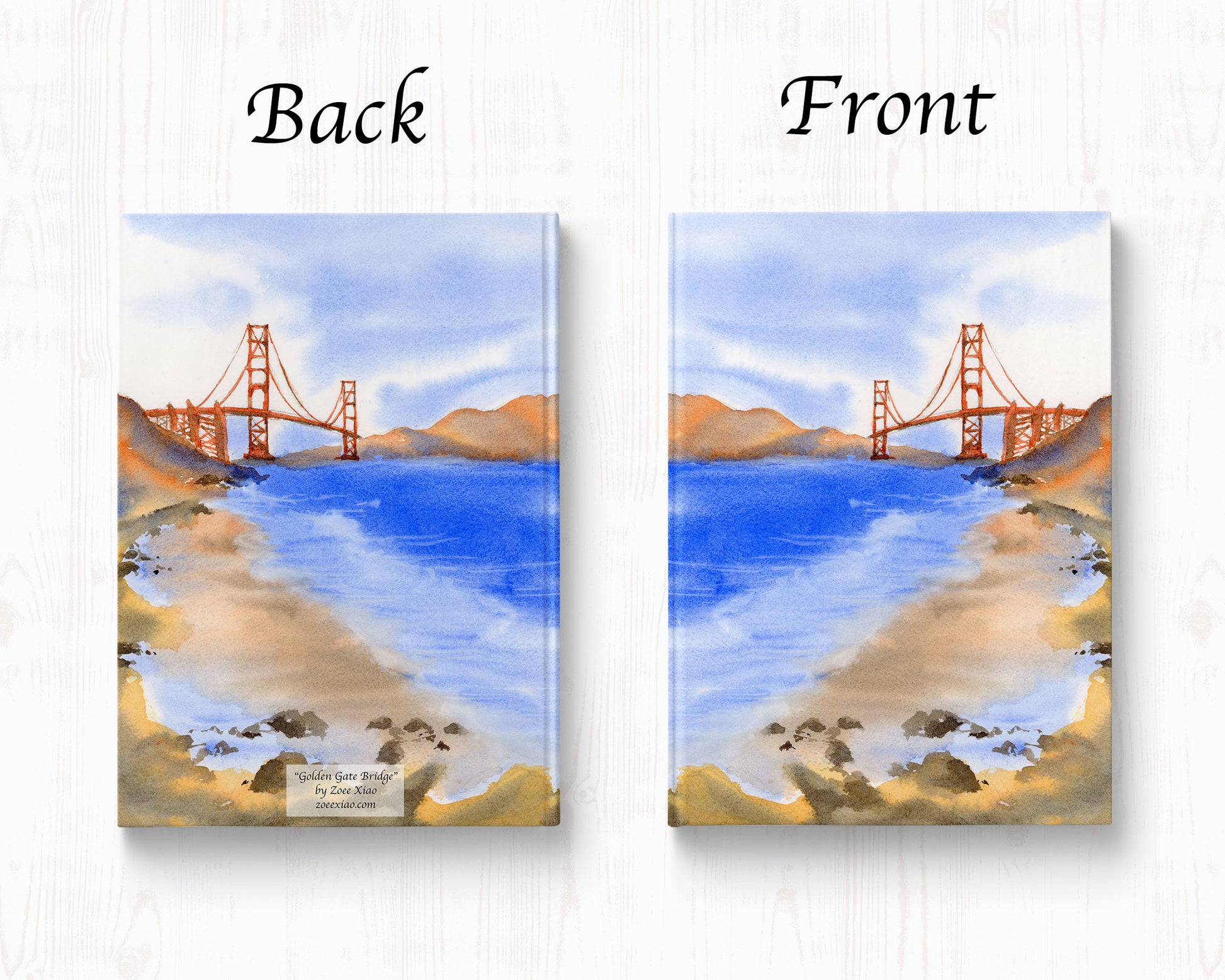 San Francisco Golden Gate Beach Hardcover Journal Notebook Lined