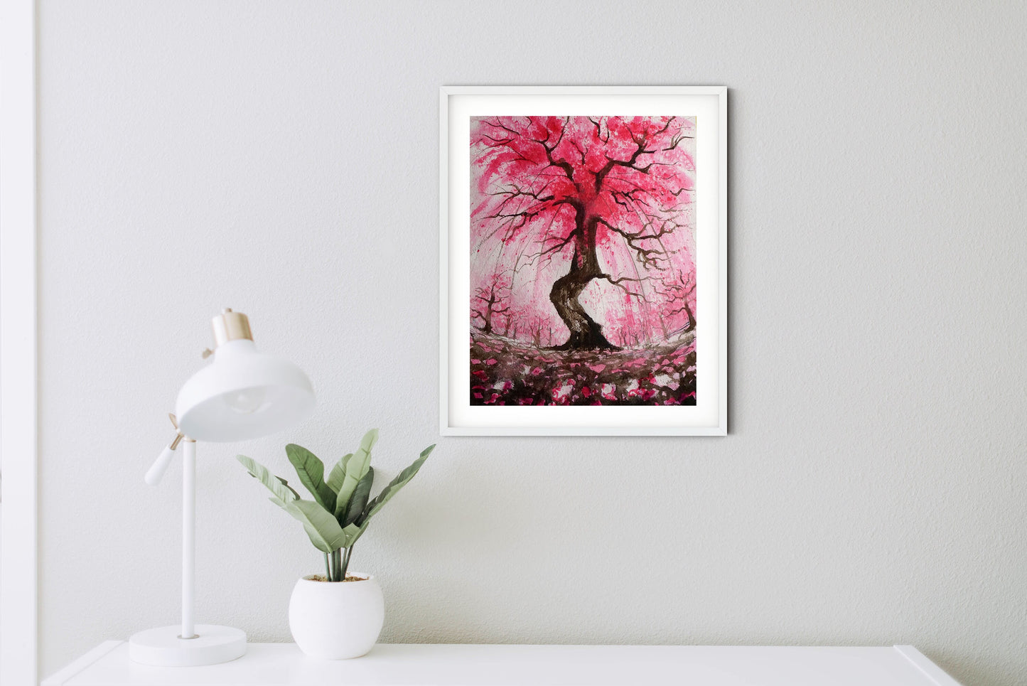Japanese cherry tree blossom art