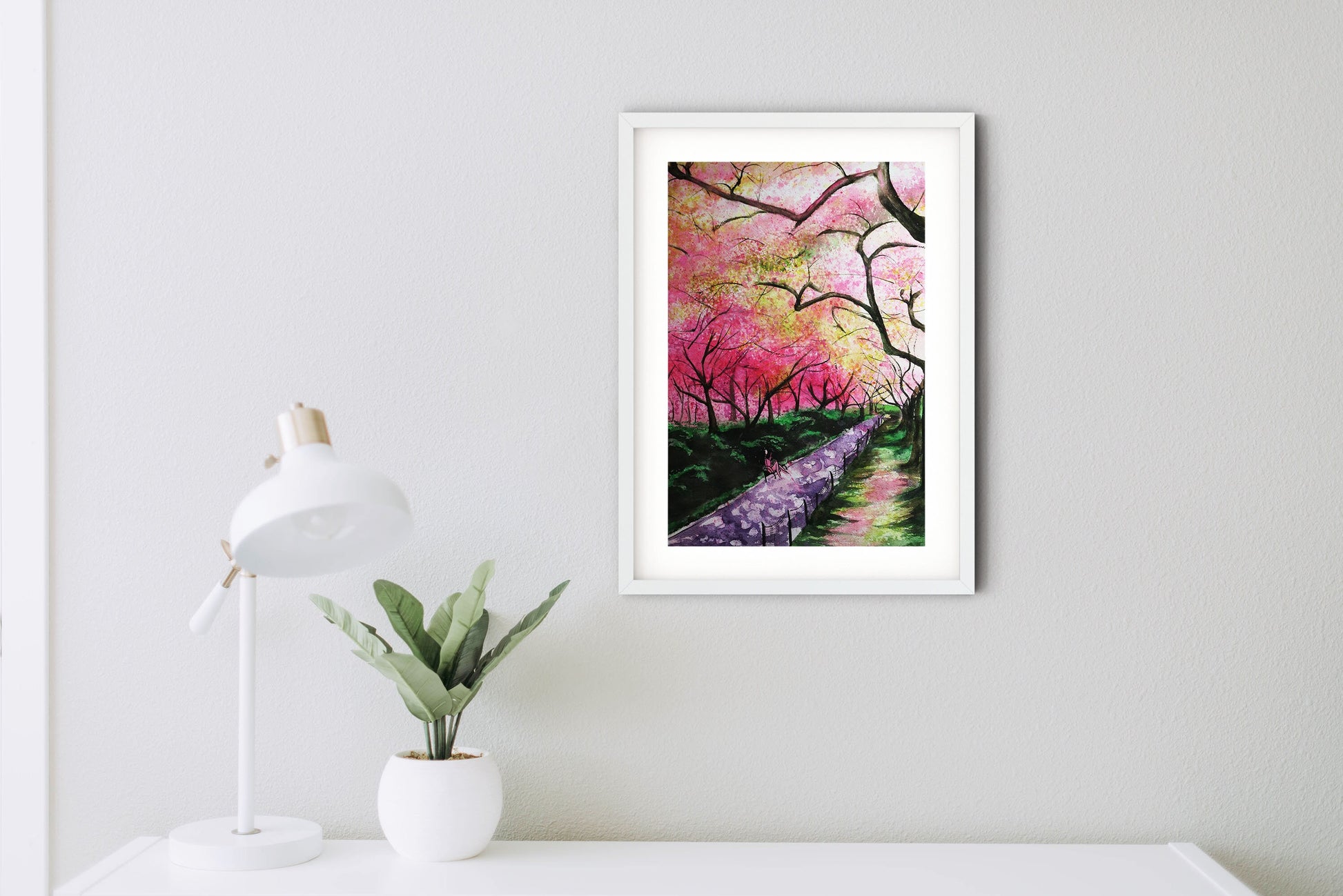 New York cherry blossom art print