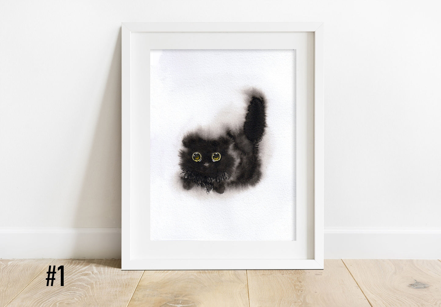 Black Cat Art Print Set of 2