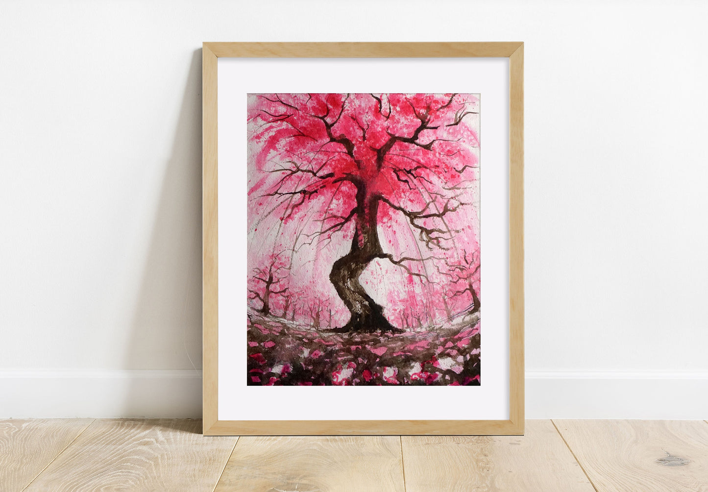 Japanese cherry tree blossom art