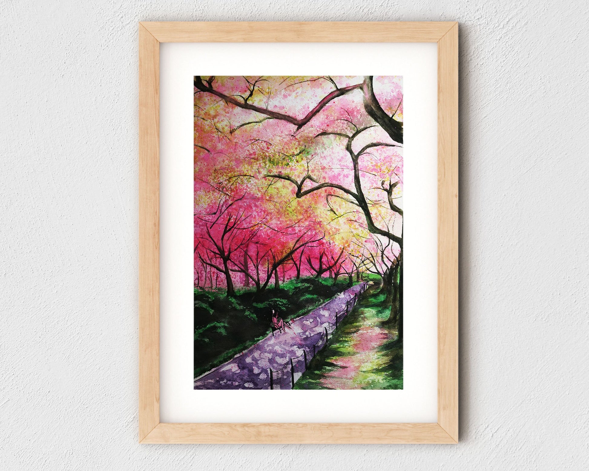 New York cherry blossom wall art