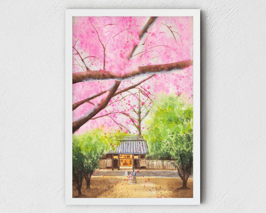 Japanese cherry blossom wall art print