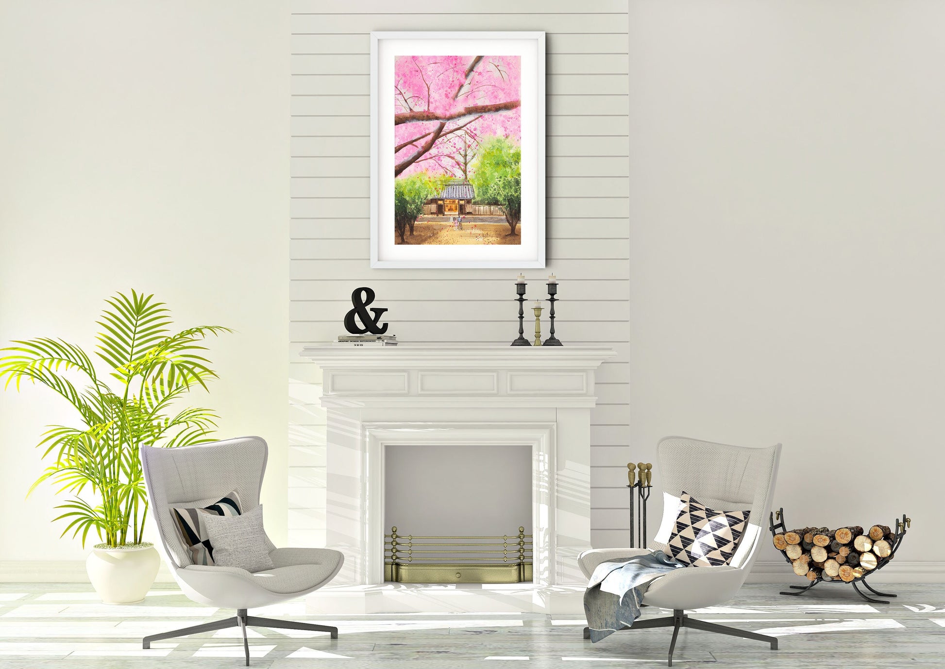 Japanese cherry blossom wall art print