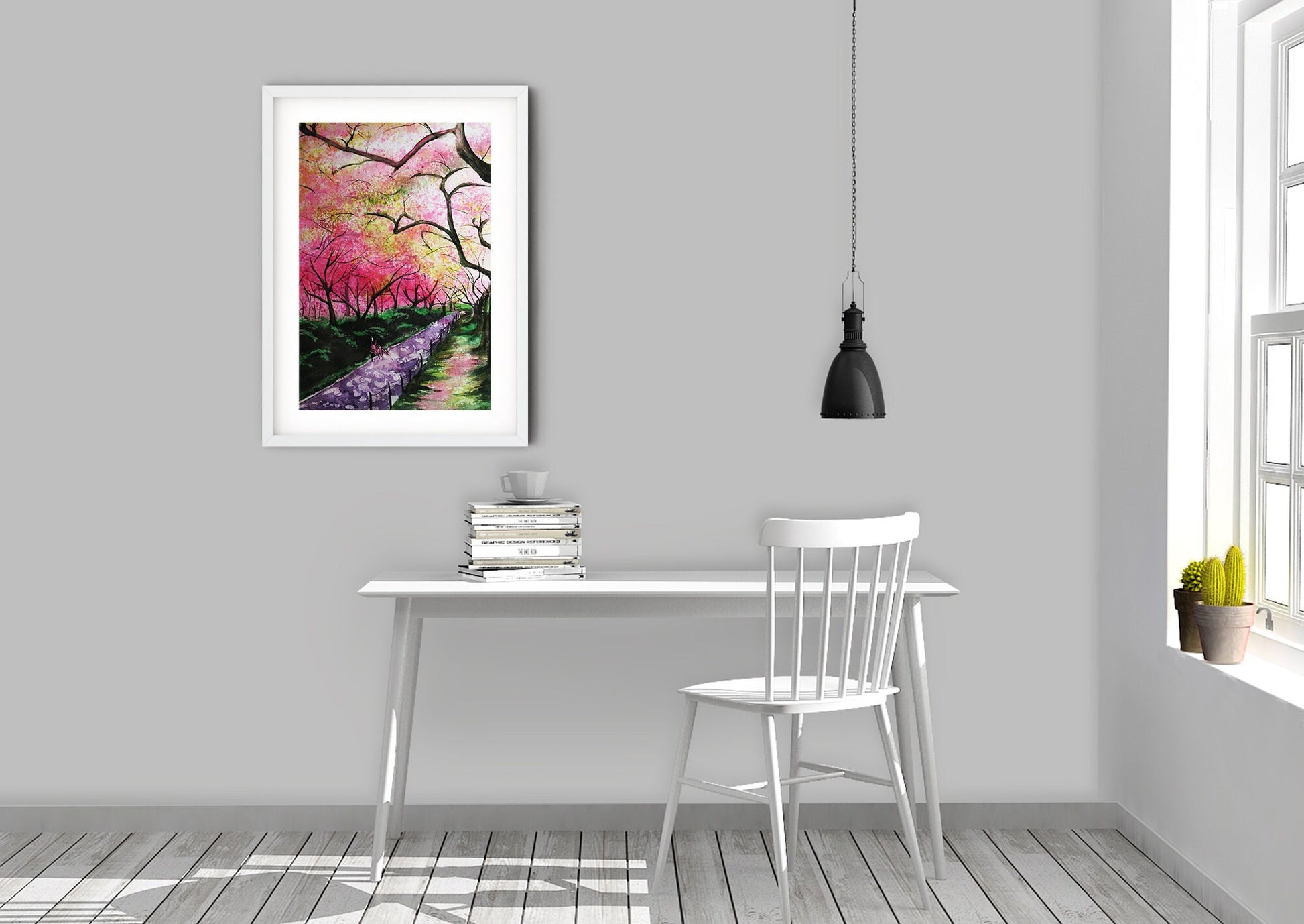 New York cherry blossom art print