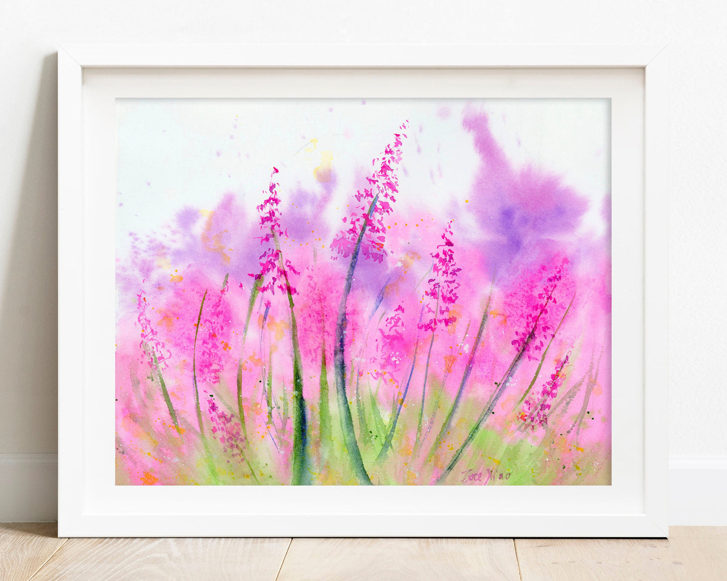 nature art print lavender field art