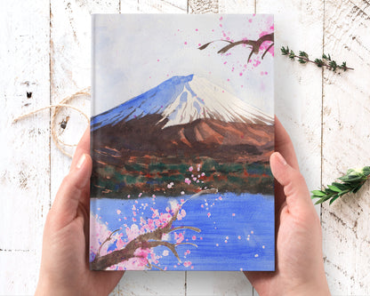 mount fuji art hardcover journal notebook