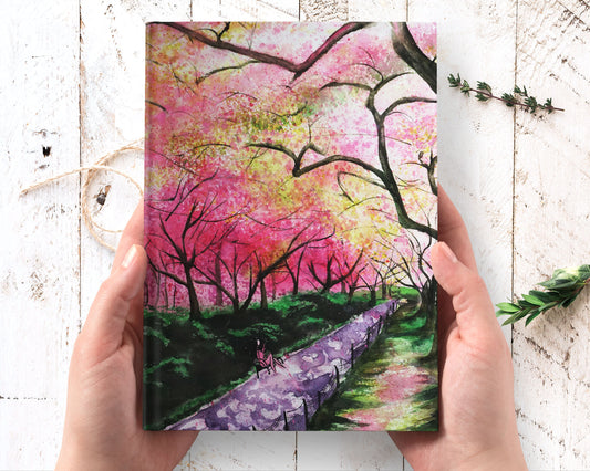 New York cherry blossom hardcover journal notebook lined