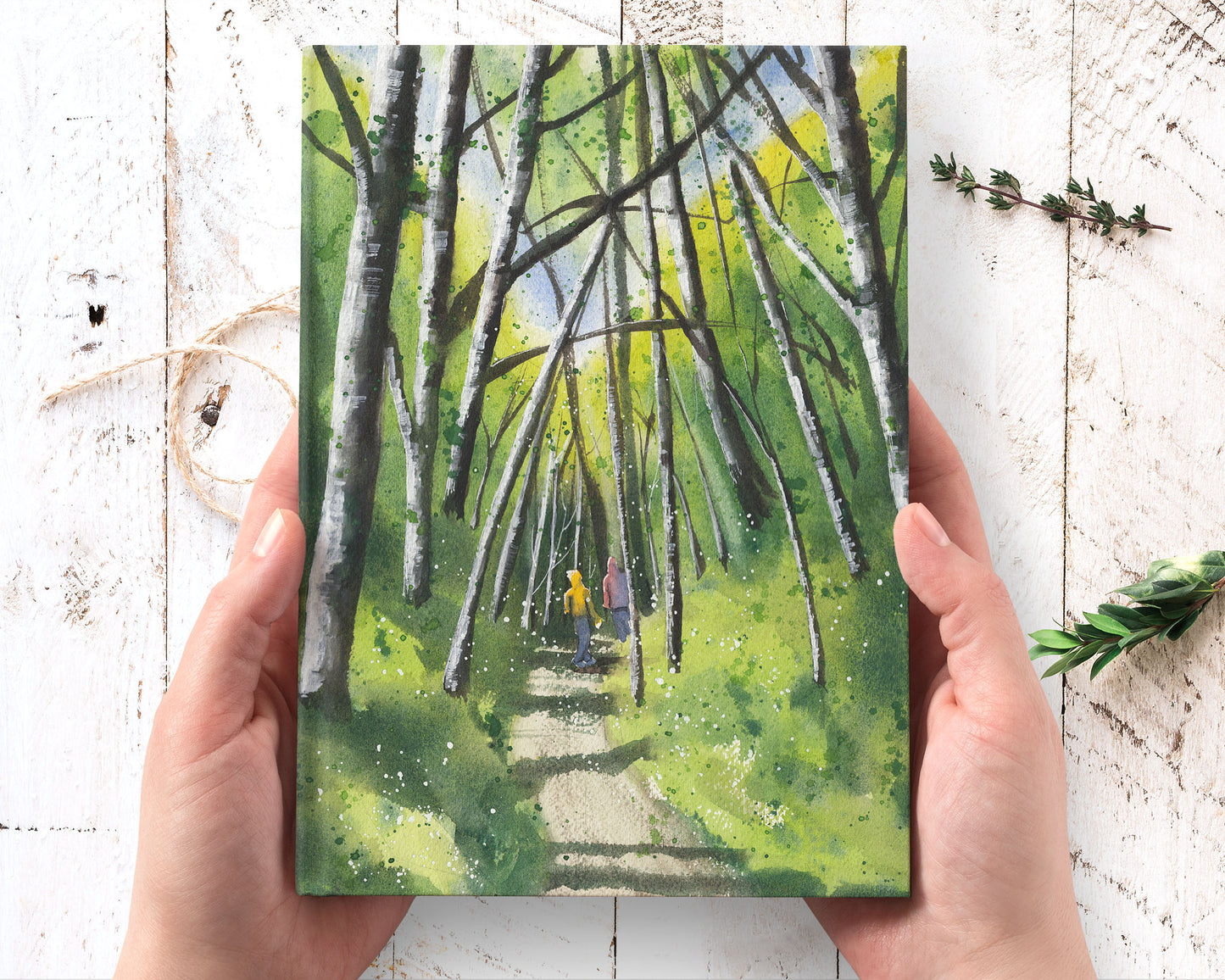 forest hiking hardcover writing journal notebook lined