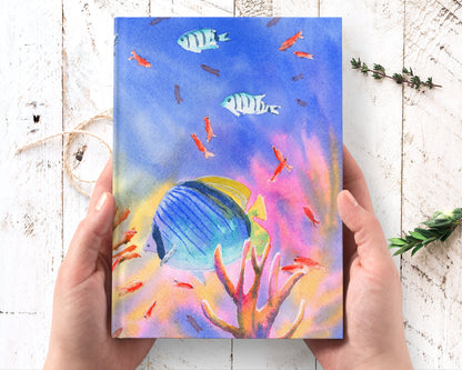 Tropical Fish Hardcover Journal Notebook Lined